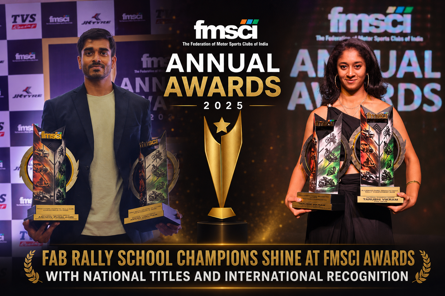 FAB Rally School Champions Shine at FMSCI Awards with National Titles and International Recognition