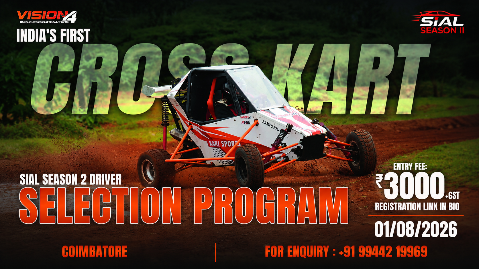 Vision4 Motorsports Opens Registrations for SIAL Season 2 Cross Kart Driver Selection Program