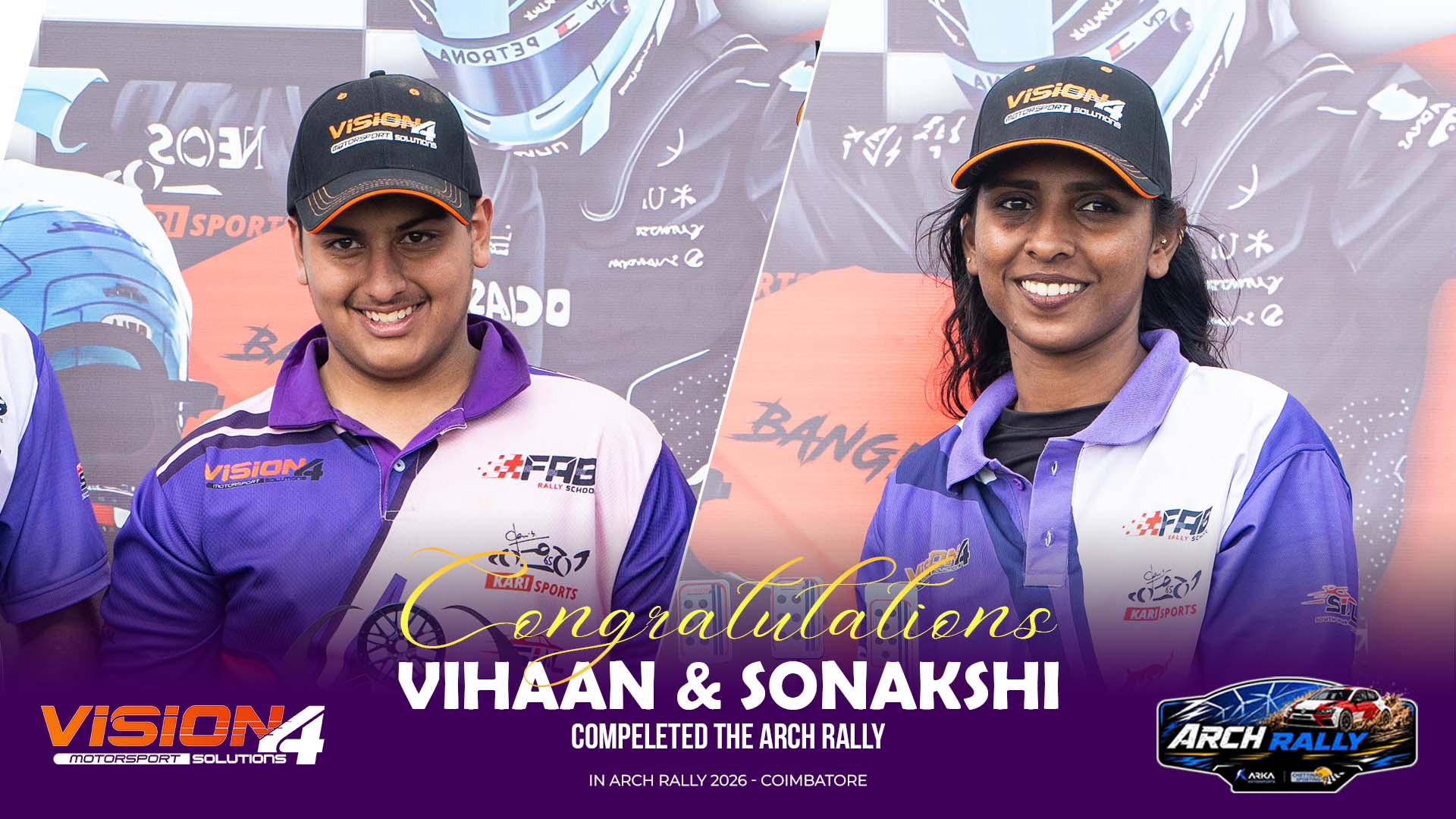 SIAL Season 1 Drivers Vihaan Bhatt & Sonakshi Paranthaman Successfully Complete ARCH Rally 2026